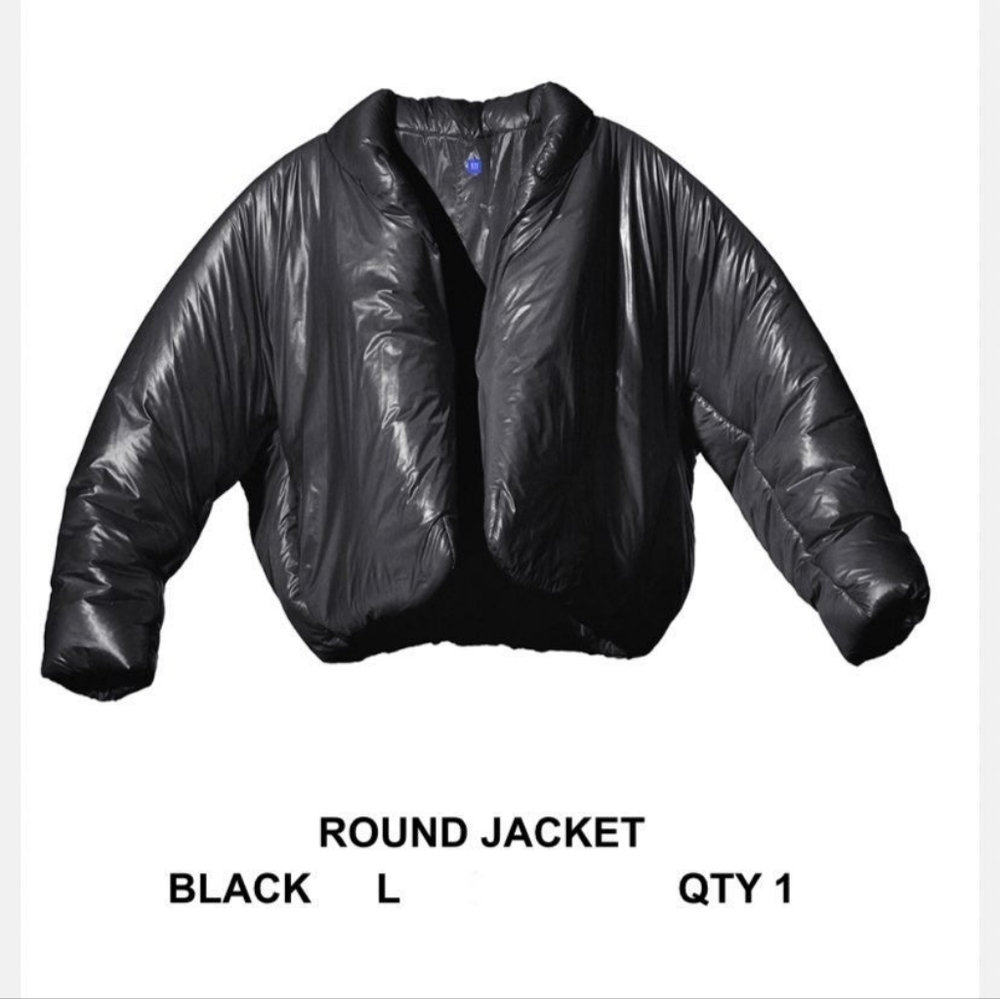 Yeezy YZY x Gap Black Round Puffer Jacket Size L